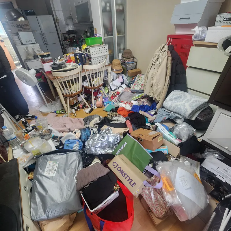 인천 쓰레기집 청소 시공 전
