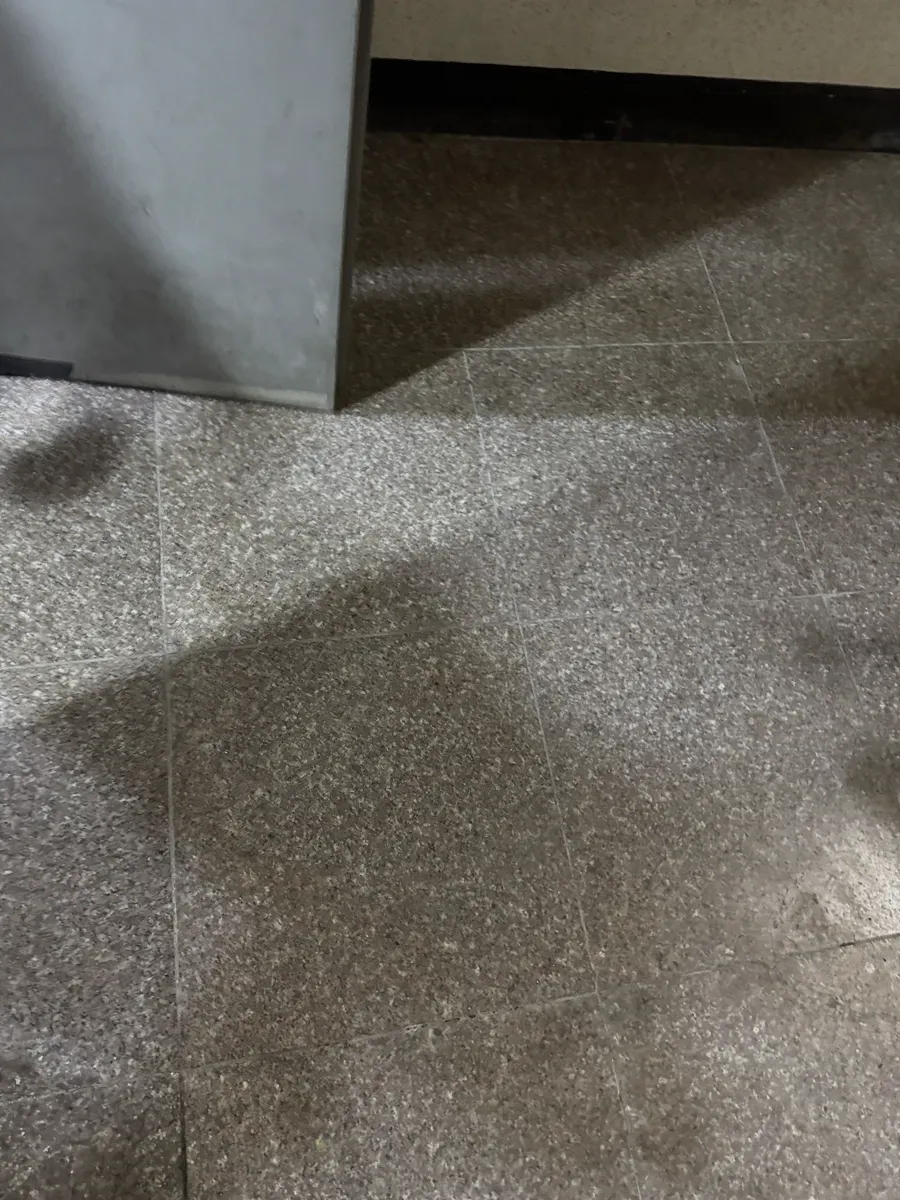 안산 상가건물 계단참 본드제거 작업 후, 세척을 마친 바닥